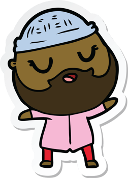 sticker of a cartoon man with beard png