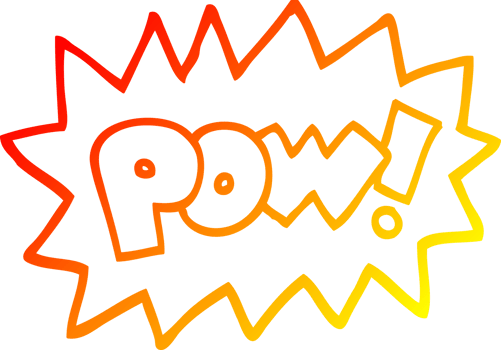 warm gradient line drawing of a cartoon pow symbol png