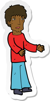 sticker of a cartoon man explaining png