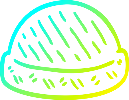 cold gradient line drawing of a cartoon winter hats png