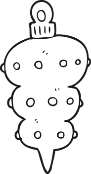 hand drawn black and white cartoon christmas decoration png