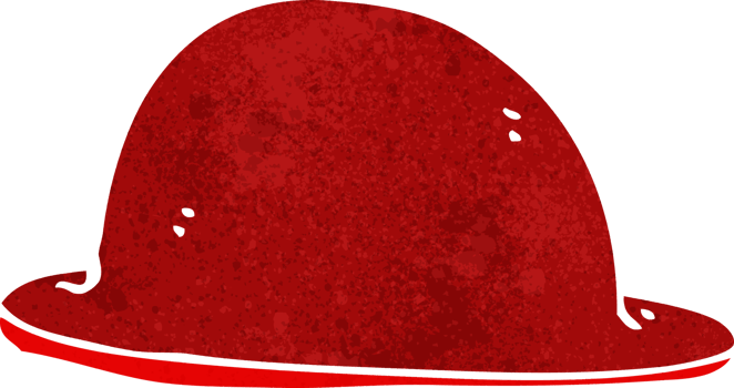cartoon red bowler hat png