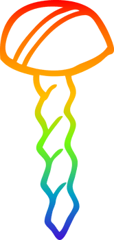 rainbow gradient line drawing of a cartoon screw png