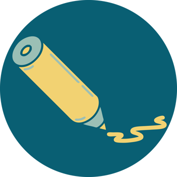 iconic tattoo style image of a coloring pencil png