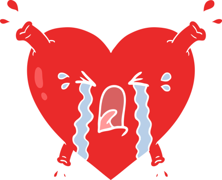 flat color style cartoon heart png