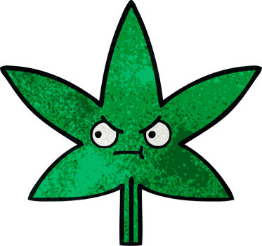 retro grunge texture cartoon of a marijuana leaf png