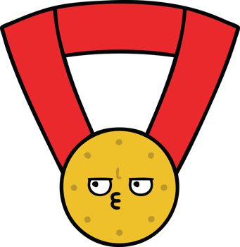 cute cartoon of a gold medal png