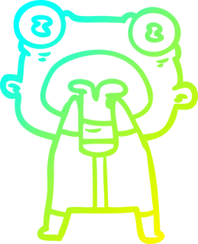 cold gradient line drawing of a cartoon weird alien communicating png