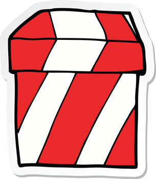 sticker of a cartoon gift box png