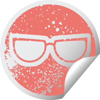 spectacles graphic distressed sticker illustration Icon png