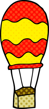 cartoon doodle of a hot air balloon png