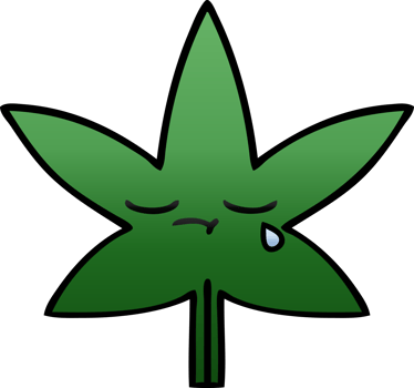 gradient shaded cartoon of a marijuana leaf png