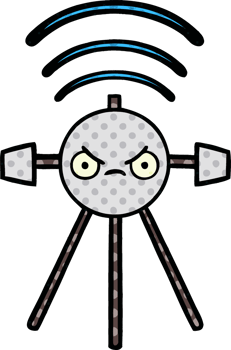 comic book style cartoon of a satellite png