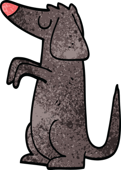 cartoon doodle well behaved dog png