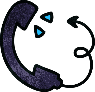 retro grunge texture cartoon of a telephone handset png