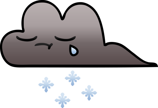 gradient shaded cartoon of a storm snow cloud png