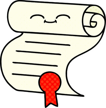 comic book style cartoon of a contract png