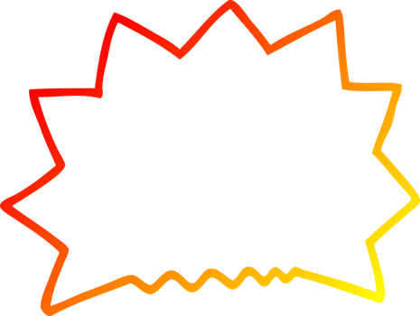 warm gradient line drawing of a cartoon big  bang explosion png