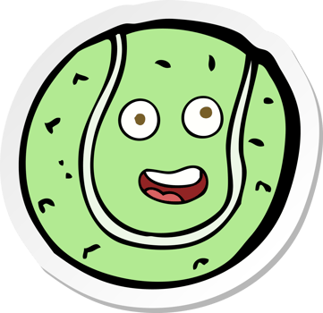 sticker of a cartoon tennis ball png
