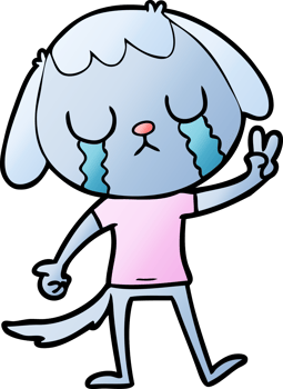 cute cartoon dog crying png