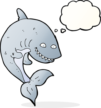 cartoon shark with thought bubble png