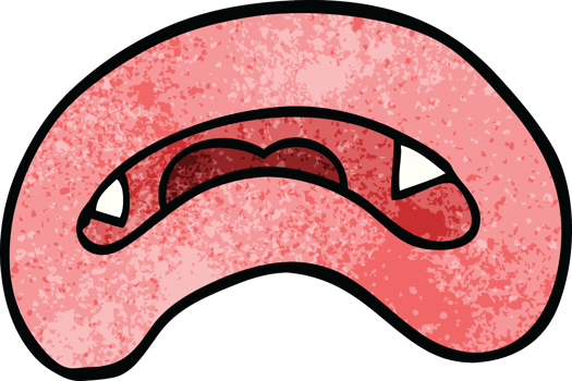 cartoon doodle vampire mouth png