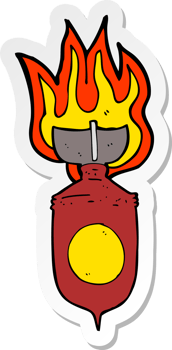 sticker of a cartoon burning bomb png
