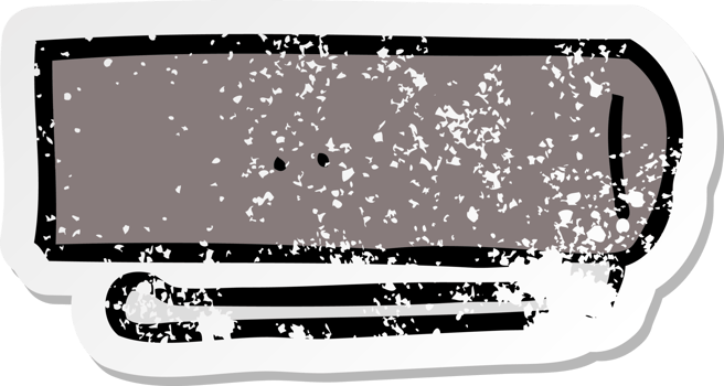 distressed sticker of a cartoon pen lid png