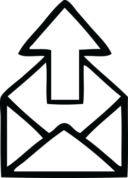 line drawing cartoon of a email sign png