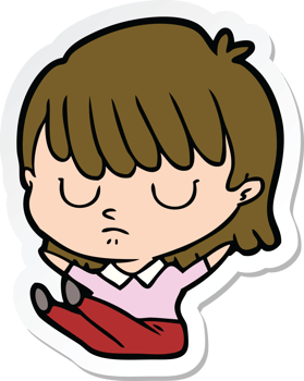 sticker of a cartoon woman png
