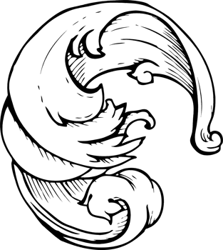 traditional hand drawn floral swirl png