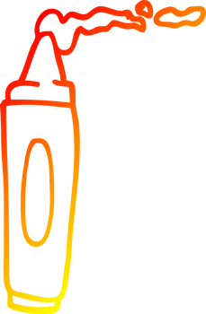 warm gradient line drawing of a cartoon coloring crayon png