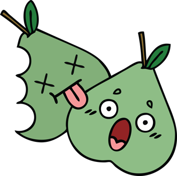 cute cartoon of a green pear png