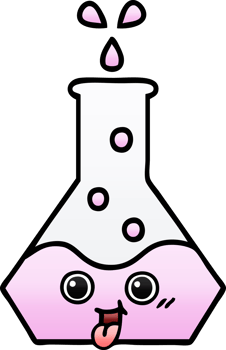 gradient shaded cartoon of a science beaker png