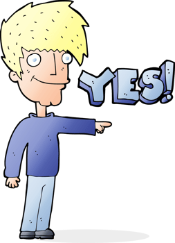 cartoon man saying yes png