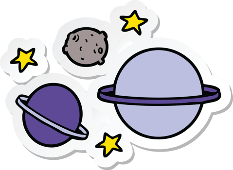 sticker of a cartoon planets png
