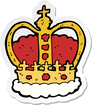 sticker of a cartoon royal crown png