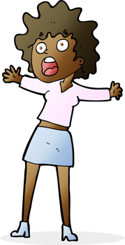 cartoon frightened woman png