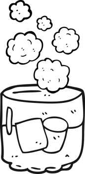 hand drawn black and white cartoon vodka and ice png
