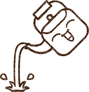 Pouring Kettle Charcoal Drawing png