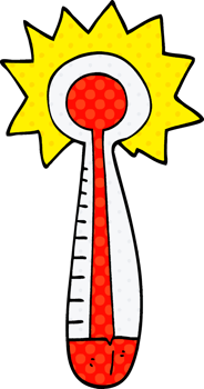 cartoon doodle hot thermometer png