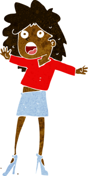 cartoon woman having trouble walking in heels png
