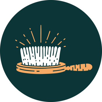 icon of a tattoo style hairbrush png