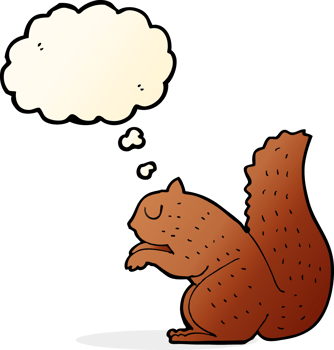 cartoon squirrel with thought bubble png