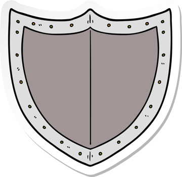 sticker of a cartoon shield png