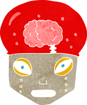 cartoon spooky robot head png