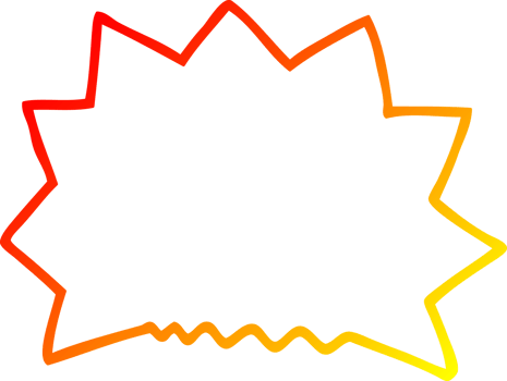 warm gradient line drawing of a cartoon big  bang explosion png