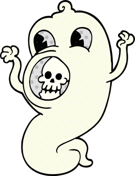 spooky cartoon doodle ghost png
