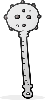 hand drawn cartoon medieval mace png