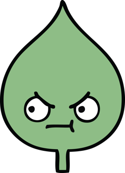 cute cartoon of a expressional leaf png